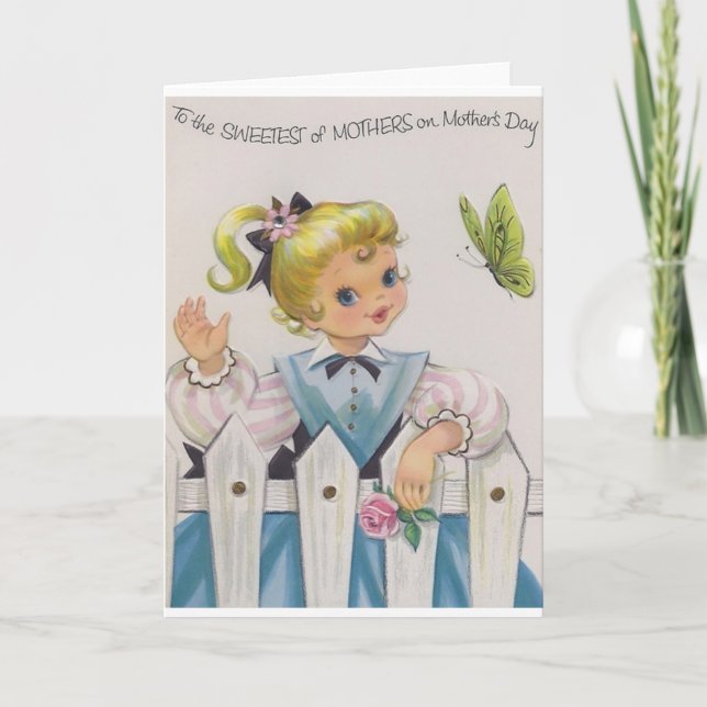 Carte Retro Sweetest Mother's Day Card (Devant)
