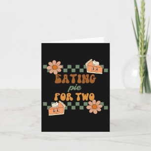 Carte Retro Thanksgiving Pregancy Fall Eating Pie Pour T