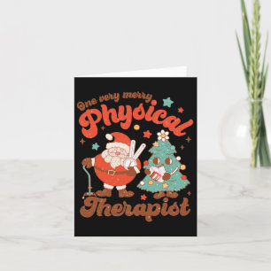 Carte Rétro Un Très Joyeux Thérapeute Physique Santa Chr