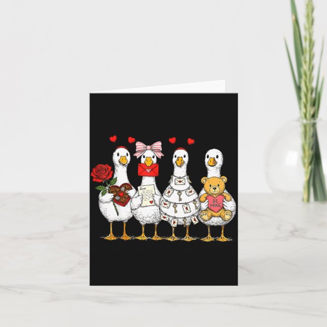 Carte Retro Valentine Goose Funny Nk Coquette Love Silly (Devant)