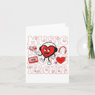 Carte Retro Valentines de Jour Musique Enseignant Cute C