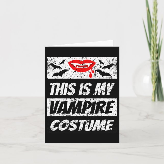 Carte Rétro Vampire Halloween Outfit Easy Halloween Drac (Devant)