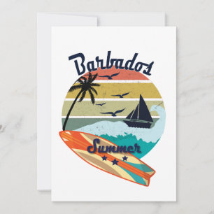 Carte Retro vintage Barbade cadeaux vacances été