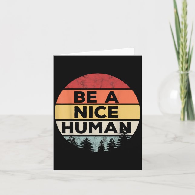 Carte Retro Vintage Be A Nice Human  (Devant)