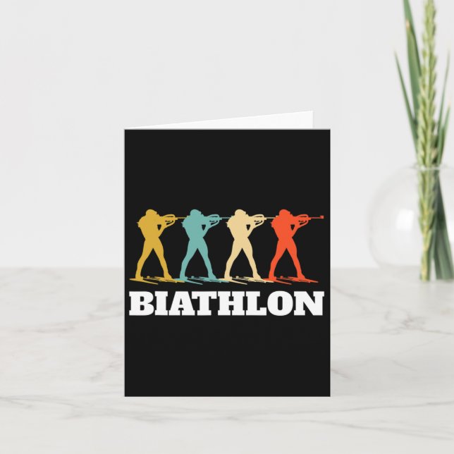 Carte Rétro Vintage Biathlon Biathlète  (Devant)