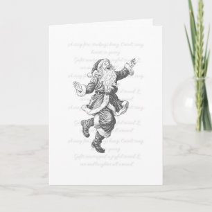 Carte rétro vintage Santa Claus noir et blanc
