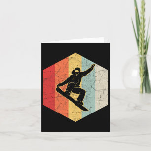 Carte Retro Vintage Snowboard Sports d'hiver