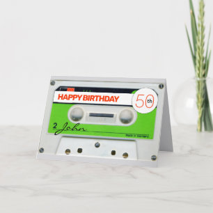 Carte Rétro W1 Audiotape K7 50e anniversaire recto-verso