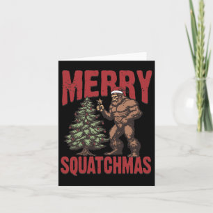 Carte Retro Western Joyeux Squatchmas Drôle Bigfoot Père