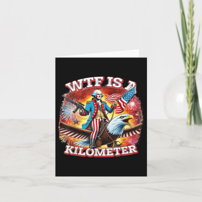 Carte Retro Wtf Est Un Kilomètre Drôle Patriotique Améri (Devant)