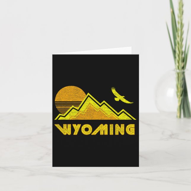 Carte Retro Wyoming Distressed Randonnée Tee (Devant)