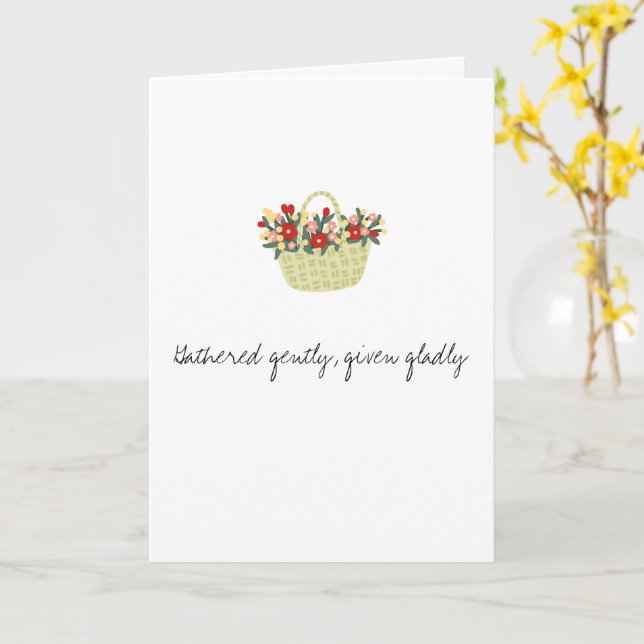 Carte Réunis doucement, donnés avec joie (Fleur jaune)