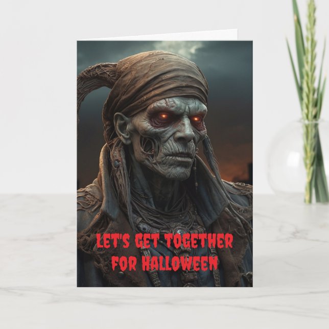 Carte Réunissons-nous pour Halloween. (Devant)