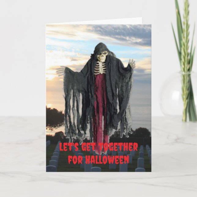 Carte Réunissons-nous pour Halloween. (Devant)