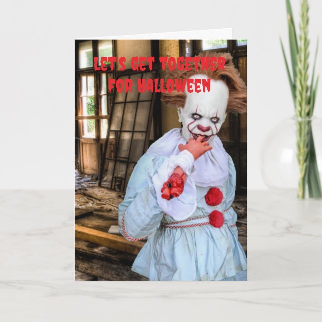 Carte Réunissons-nous pour Halloween. (Devant)
