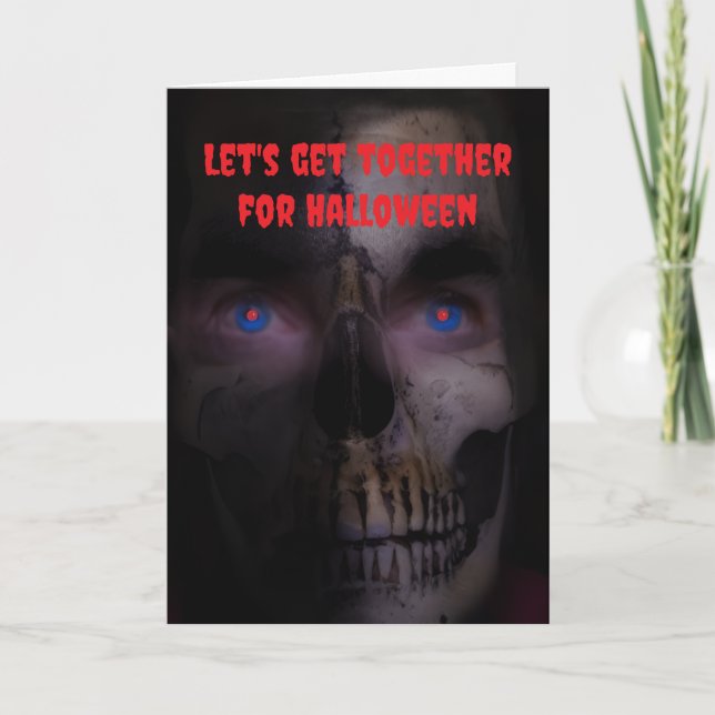 Carte Réunissons-nous pour Halloween. (Devant)