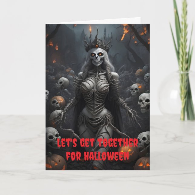 Carte Réunissons-nous pour Halloween. (Devant)