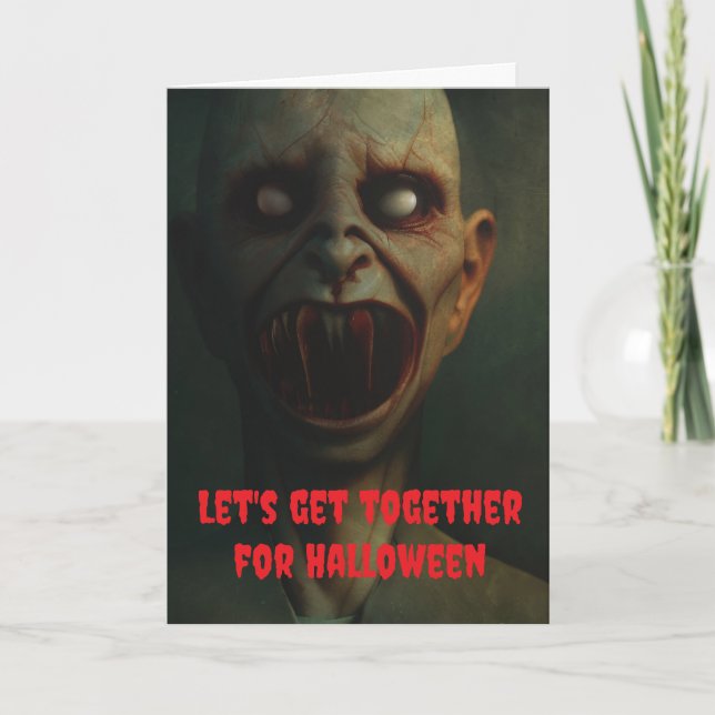 Carte Réunissons-nous pour Halloween. (Devant)