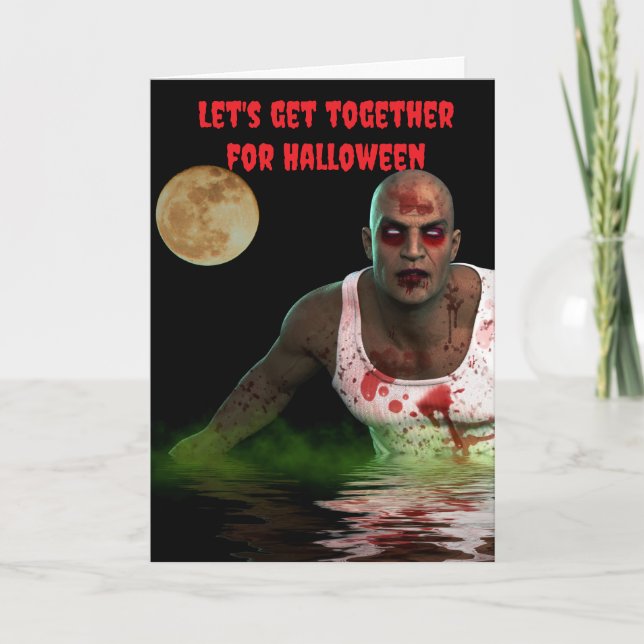 Carte Réunissons-nous pour Halloween. (Devant)