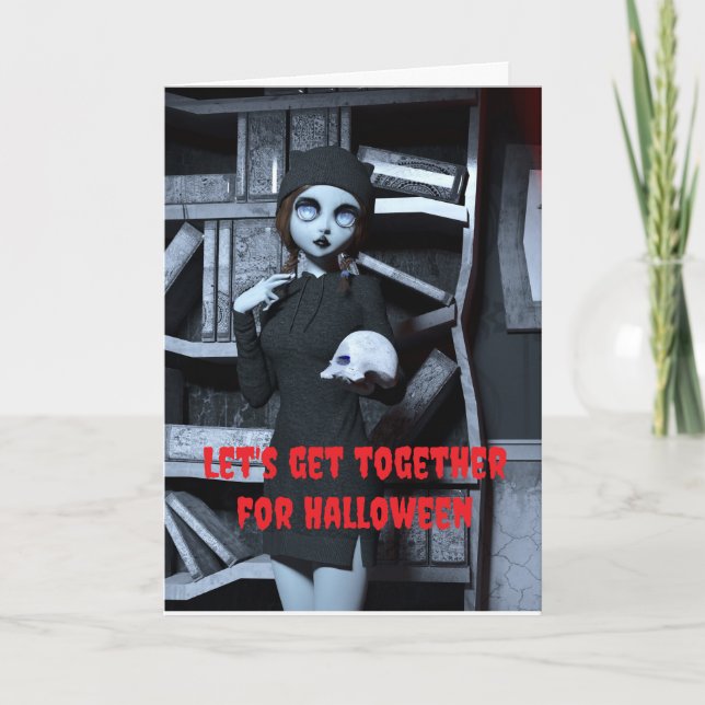 Carte Réunissons-nous pour Halloween. (Devant)