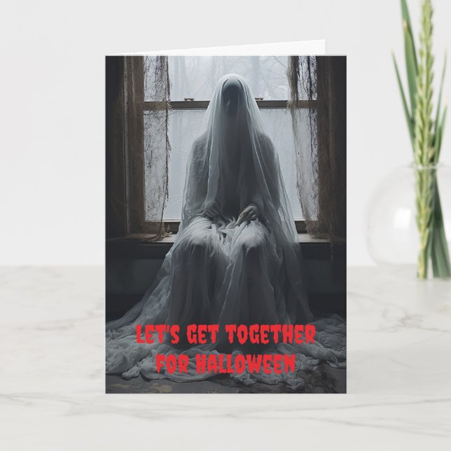 Carte Réunissons-nous pour Halloween. (Devant)