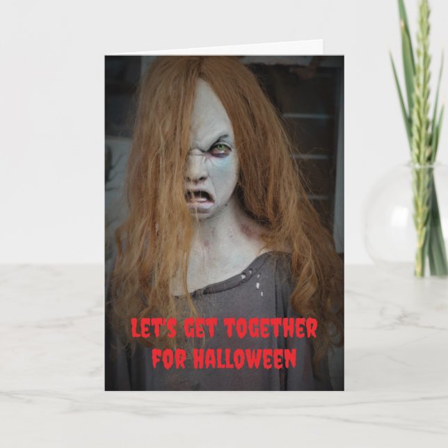 Carte Réunissons-nous pour Halloween. (Devant)