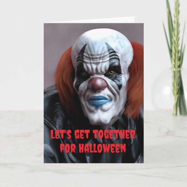 Carte Réunissons-nous pour Halloween. (Devant)