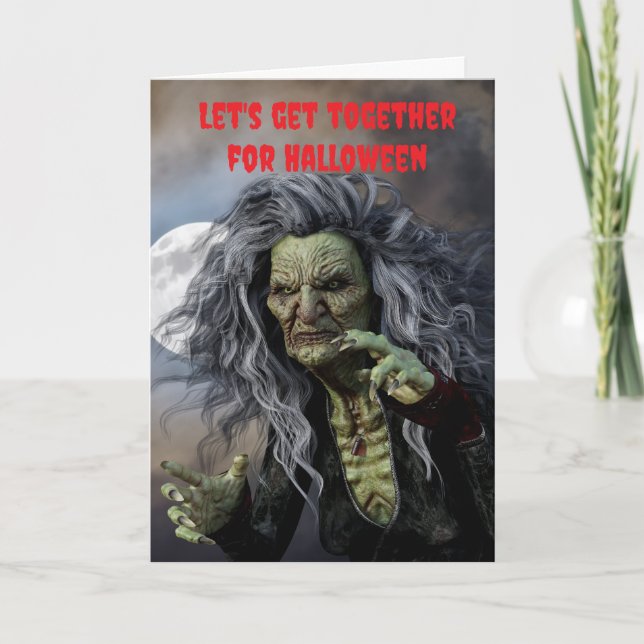 Carte Réunissons-nous pour Halloween. (Devant)