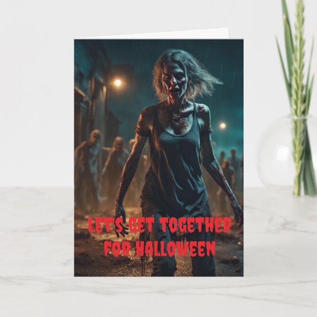 Carte Réunissons-nous pour Halloween. (Devant)