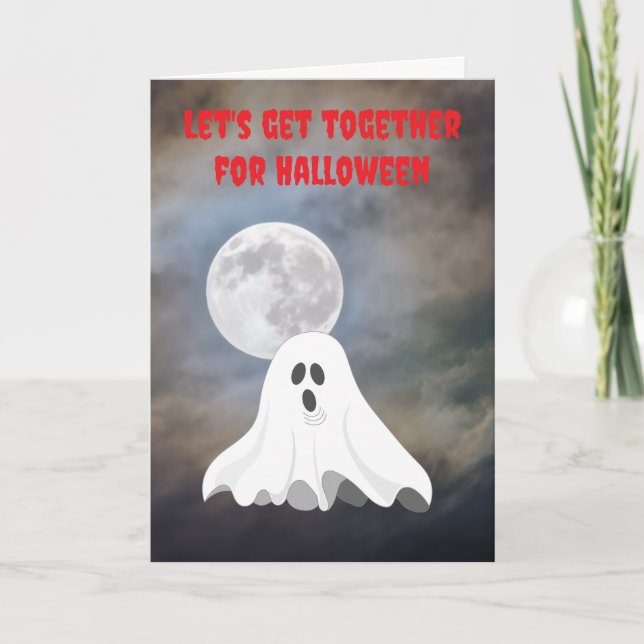 Carte Réunissons-nous pour Halloween. (Devant)