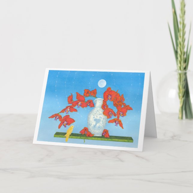 Carte Rêve d'orchidée flottant en place avec 3 petits (Devant)