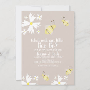 Carte Révélation du sexe de bébé Fleur de Daisy Abeille