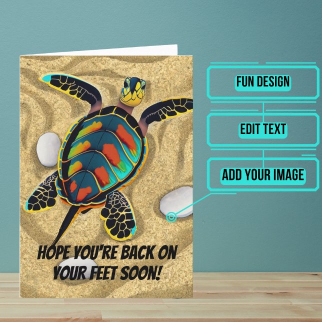 Carte Revenez Sur Vos Pieds Bientôt Bien Se Rendre (Send this lovely card to your loved one who is brave in the face of an accident or illness. )