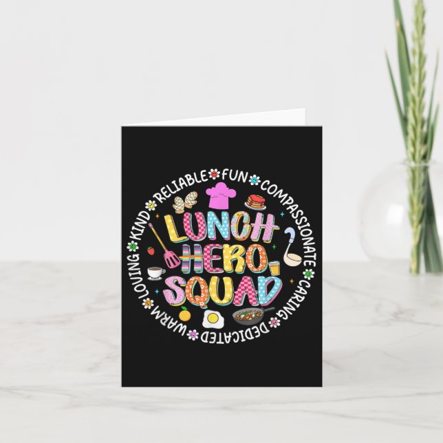 Carte Revenir À L'École Déjeuner Lady Squad Cafétéria C (Devant)