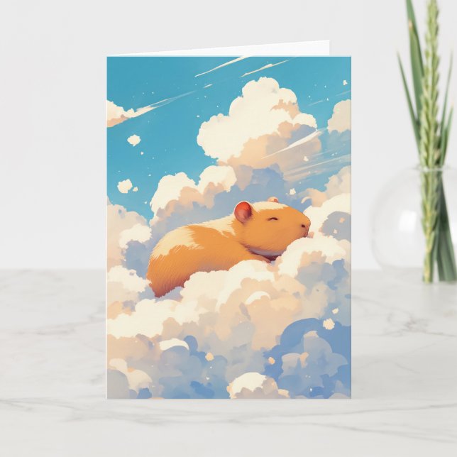 Carte Rêverie de capybara dans les nuages (Devant)