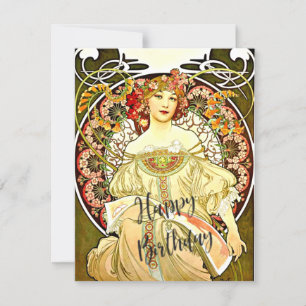 Carte Rêverie, peinture d'art fin, voeux d'anniversaire