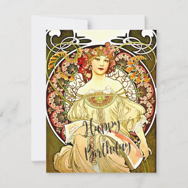 Carte Reverie, peinture d'art, voeux d'anniversaire (Devant)