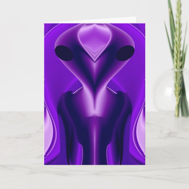 Carte Rêves arc-en-ciel violet 3D, Alien (Devant)