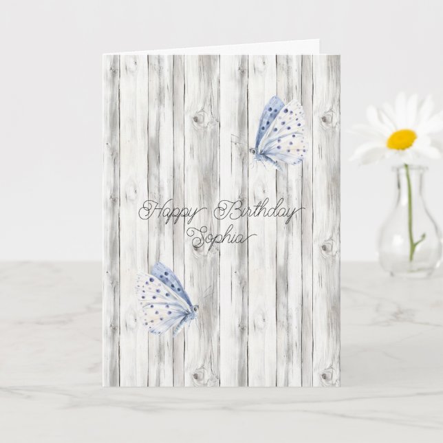 Carte Rêves de papillon lavande Anniversaire (Petite plante)