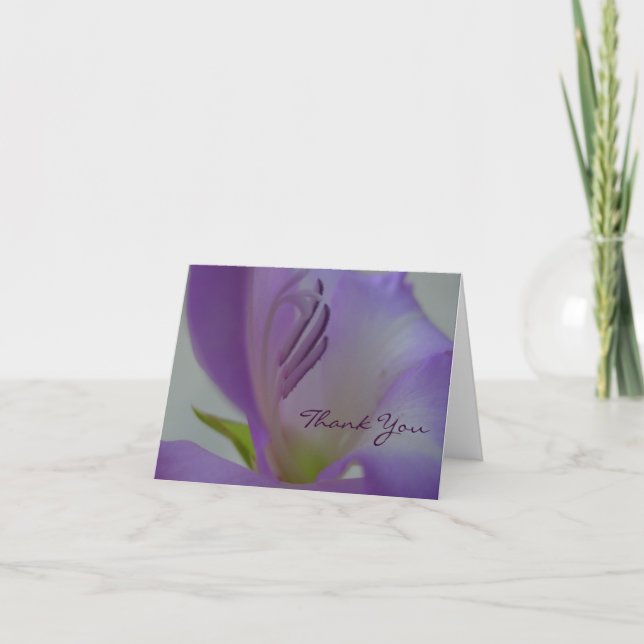 Carte rêveuse pourpre de fleur merci (Devant)