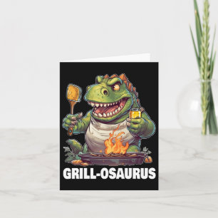 Carte Rex Bbq Dinosaure Drôle Fête Des Pères Grillant