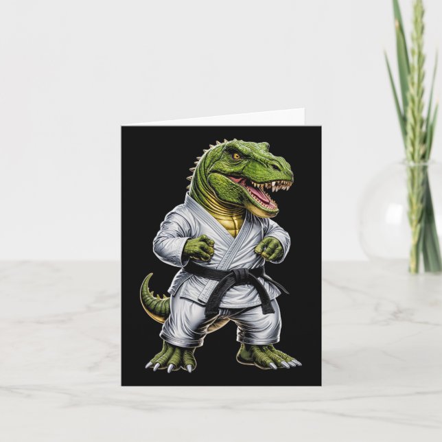 Carte Rex Martial Arts Dinosaur Karate Judo Bjj Fighter (Devant)