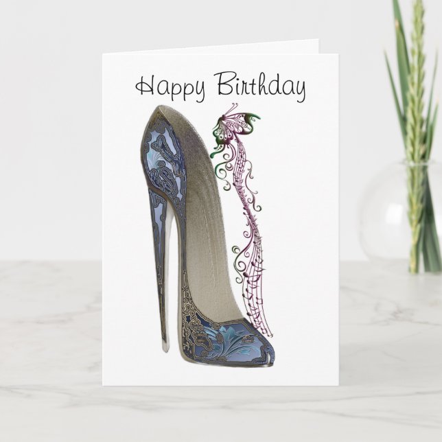 Carte Rhapsody en bleu Stiletto Chaussure Art (Devant)