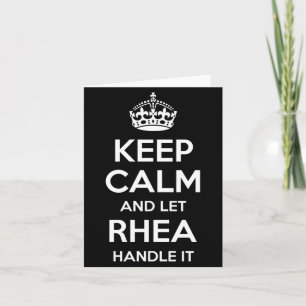 Carte Rhea Keep Calm Nom Personnalisé Funny Anniversaire