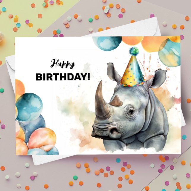 Carte Rhino Balloons et Casquette de fête Rhinoceros Ann (Créateur téléchargé)