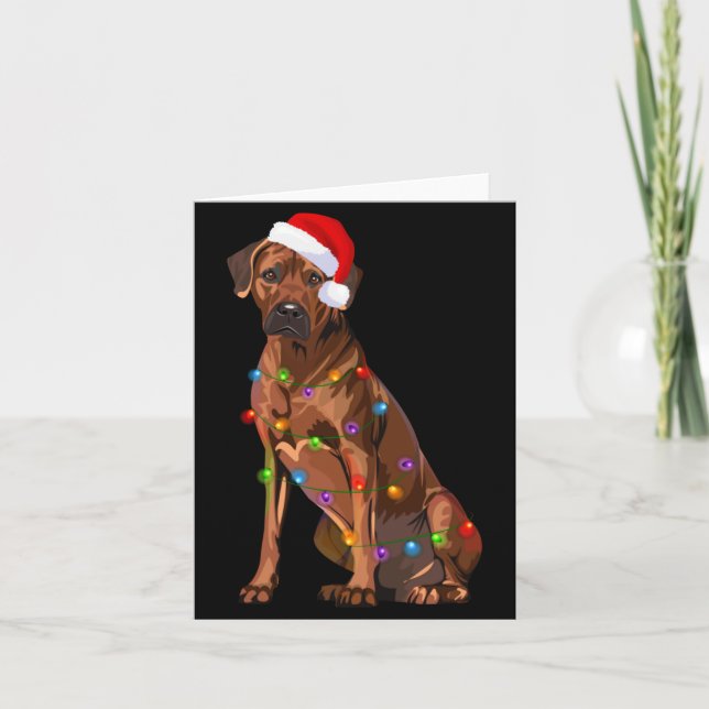 Carte Rhodesian Ridgeback Christmas Lights Xmas Dog Love (Devant)