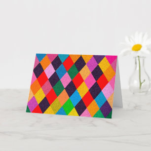 Carte Rhombi couleur MOTIF MARDI GRAS HARLEQUIN