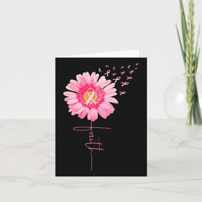 Carte Ribbon Daisy Faith - Mois de sensibilisation au ca (Devant)