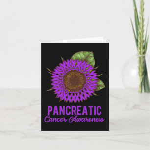 Carte Ribbon de tournesol violet soutien cancer pancréat