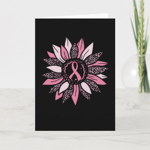 Carte Ribbon rose Sunflower Breast Cancer Sensibilisatio